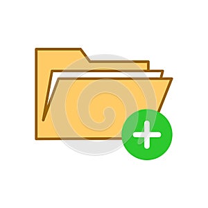 Add Files Vector Icon, Add folder symbol. Simple, modern flat vector illustration for mobile app, website or desktop app