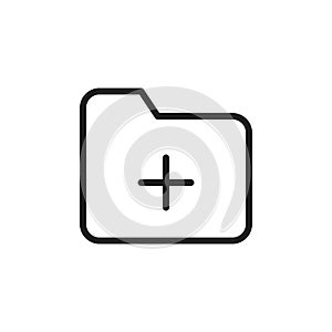 Add folder icon Flat line illustration