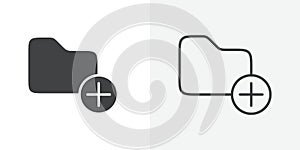 Add folder icon flat and simple set design