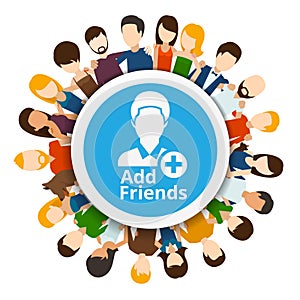 Add friends to social network photo