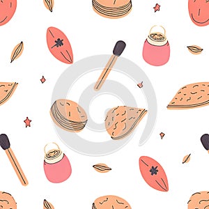 Hand-Drawn Makeup Cosmetics Pattern Illustration