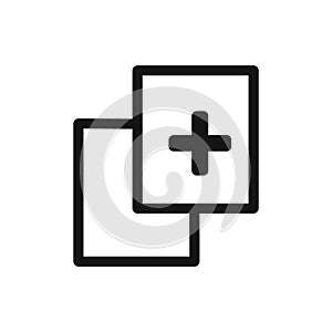 Add Icon linear vector graphics sign