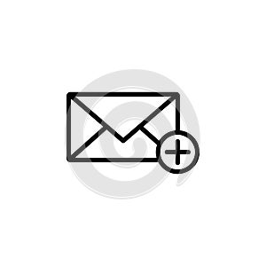 Add Message icon. Simple thin line, outline vector of Web icons for UI and UX, website or mobile application