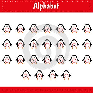 Add missed letters. Learning alphabet