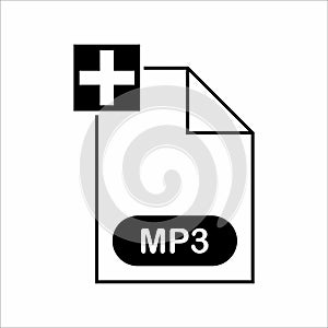 Add mp3 file flat icon