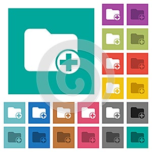 Add new directory square flat multi colored icons