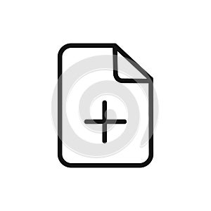 Add new document icon linear vector graphics sign