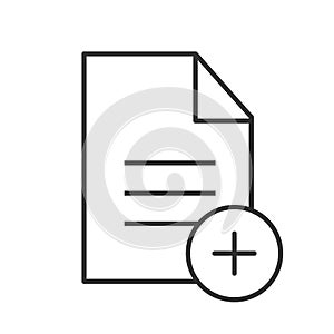 Add new document linear icon photo