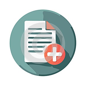 Add new document with plus button, vector illustration, file adding, creating document