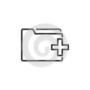 Add new folder file line icon