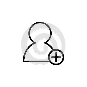 add new user icon. Simple thin line, outline vector of Web icons for UI and UX, website or mobile application
