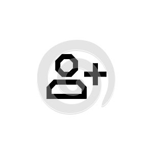 Add People Icon Simple Line Style Vector Perfect Illustration