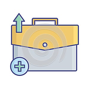 Add portfolio flat vector icon which can easily modify or edit