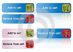 Add and remove cart - vector photo