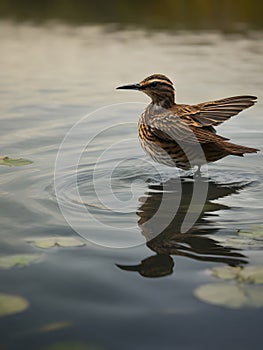 Add ripples on the water\'s surface to indicate the bird\'s movement and the potential danger below