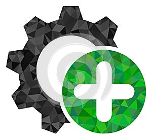 Add Settings Gear Polygonal Lowpoly Flat Icon