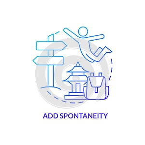 Add spontaneity blue gradient concept icon