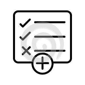 Add tasklist thin line vector icon