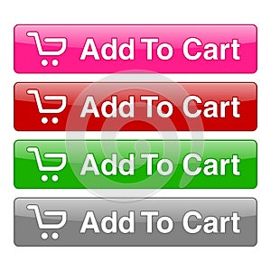 Add To Cart Buttons icons set. Shopping logo.