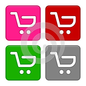 Add To Cart Buttons icons set. Shopping logo.