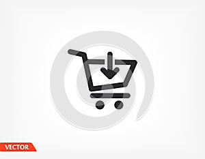 Add to cart icon. basket. add. download. Shopping. Vector EPS 10. Flat design. The work is done for your use