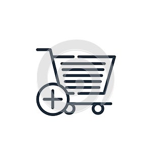 add to cart icon vector from cyber monday concept. Thin line illustration of add to cart editable stroke. add to cart linear sign