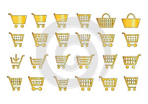 Add to cart icons gold photo