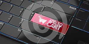 Add to cart - modern computer keyboard