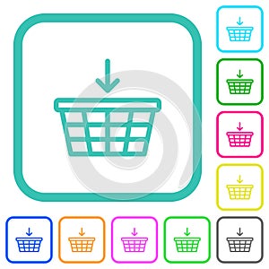 Add to cart outline vivid colored flat icons