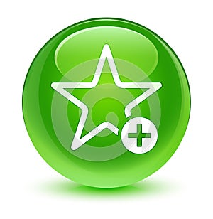 Add to favorite icon glassy green round button