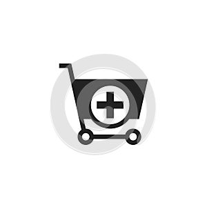 Add to Shopping Cart Glyph Vector Icon, Symbol or Logo.