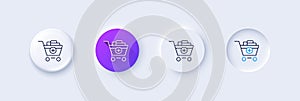 Add to Shopping cart line icon. Online buying. Line icons. Vector