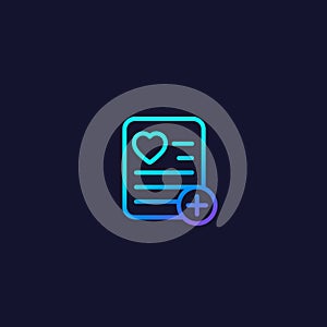Add to wish list vector icon, linear