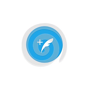 Add Tweet Post Button Icon Vector of Twitter Social Media Element