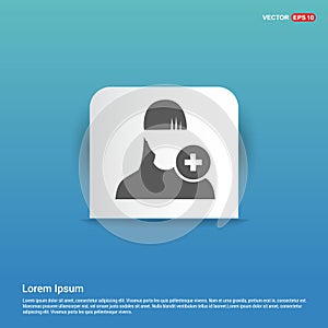 Add user icon - Blue Sticker button