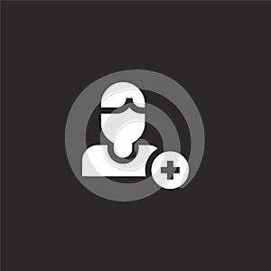 add user icon. Filled add user icon for website design and mobile, app development. add user icon from filled contact and