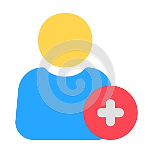 Add User icon in flat style for any projects