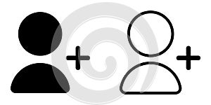 Add user icon set vector. add new people symbol. add new friend icon set vector