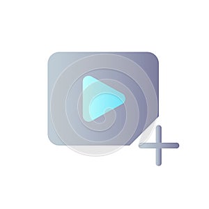 Add video file flat gradient color ui icon