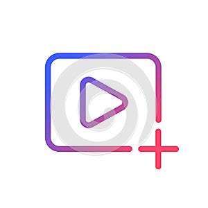 Add video file pixel perfect gradient linear ui icon