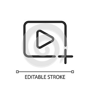 Add video file pixel perfect linear ui icon