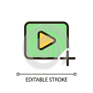 Add video file pixel perfect RGB color ui icon