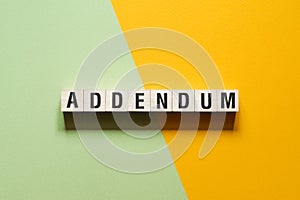 Addendum word concept on cubes