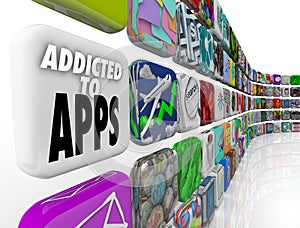 Addicted to Apps Words Mobile Software Tile Display