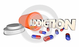 Addiction Drug Abuse Prescription Pill Bottle Word
