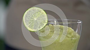 Adding lime to green-looking smoothie