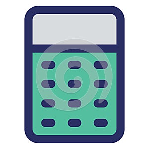Adding machine Isolated Vector with Outline icon which can easily modify or edit