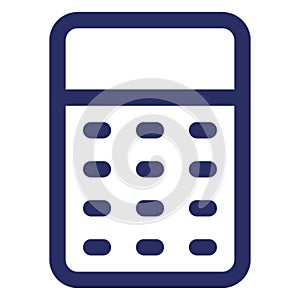 Adding machine Isolated Vector with Outline icon which can easily modify or edit