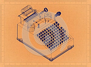 Adding machine - Retro Blueprint