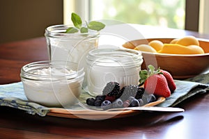 adding natural flavorings to homemade yogurt photo